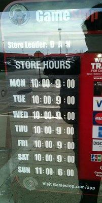 Store hours