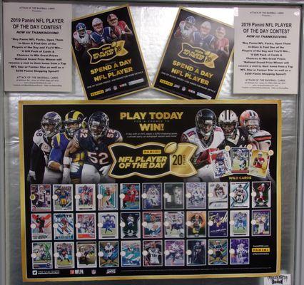 Attack will announce the name of the 2019 Panini NFL Player of the Day Grand Prize Winner at our Super Bowl Sunday Pack Wars on Feb. 2, 2020