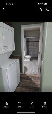 Laundry and bathroom