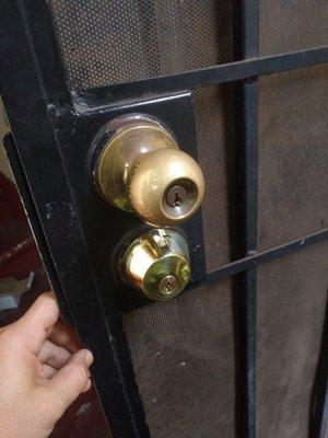 A double-deadbolt replacement and installation. Just one of the many installation services we offer!