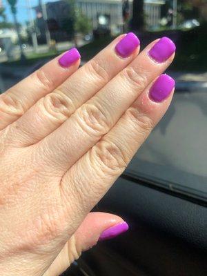 Orchid gel nails.