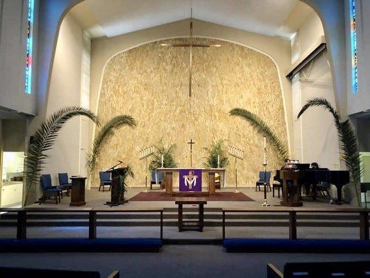 Inside the church sanctuary