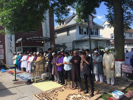 Eid prayer outside of the Masjid