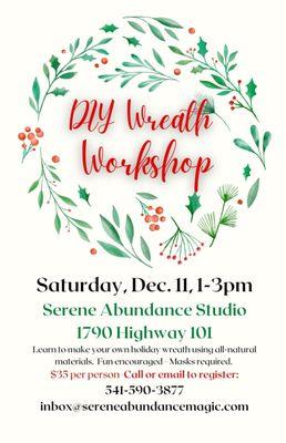 Craft your Own Wreath Workshop Flyer