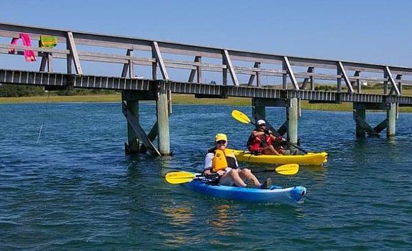 Kayak tour at the Boardwalk in Sandwich, MA.