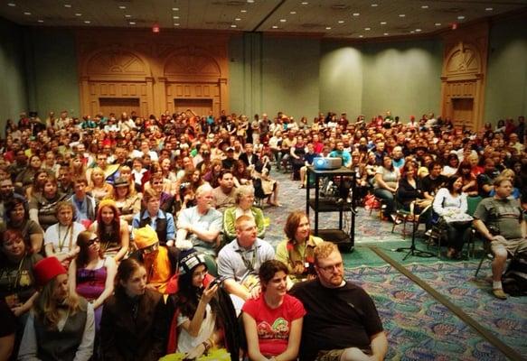 One of the packed Dr. Who panels. This room is bigger on the inside.