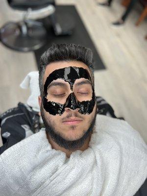 Facial with Charcoal mask peel off ‍