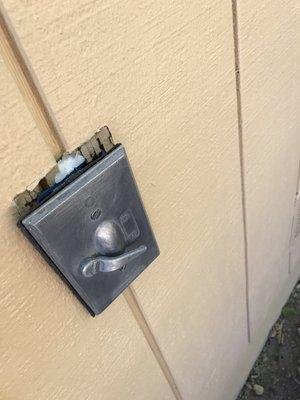 Painter left the light switch with out mounting it on