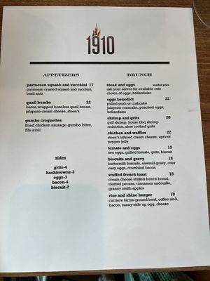 Brunch menu