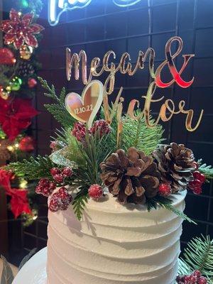 Custom laser engrave and cut acrylic cake topper