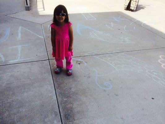 Chalk Art Welcoming Guests to the Festival