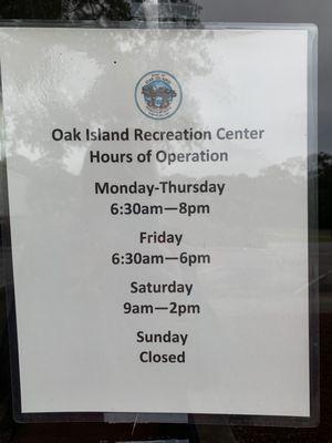 Hours of operation 9/2019