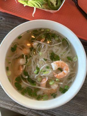 Pho with shrimp