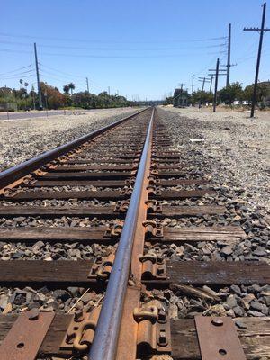 Tracks going south to the depot