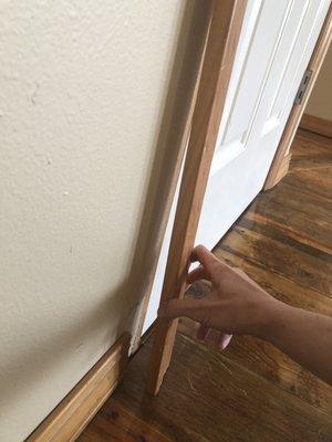 Door frames weren't even put back correctly or secured in multiple areas.