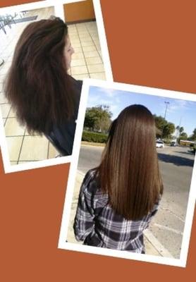 Keratin before & after