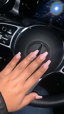 $50 (refill, fixed 2 broken nails, design on each nail, & jewels on 2 figures)