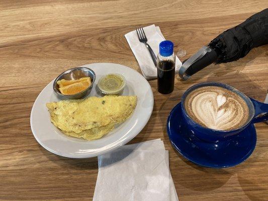 Very special two eggs scrambled (more like an omelet!) at Breakfast Urbano. (& Fabulously brilliant Brêve mocha by Ransom at Viator).