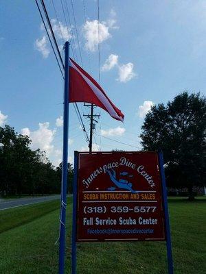 If the flag is flying we are ready to go diving