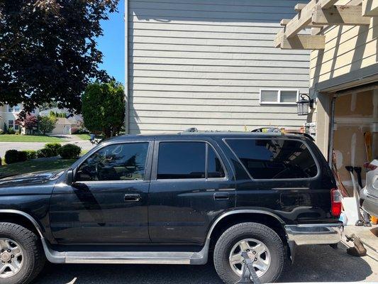 Tinted suv.