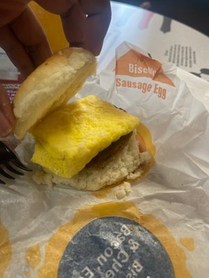 I'm trying to figure out if this looks like a sausage egg & cheese McGriddle to y'all???