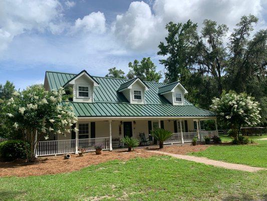 Residential Standing Seam Metal Roof. Color - Evergreen