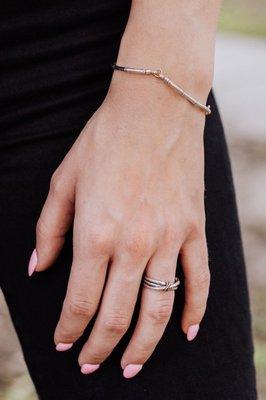 Sugarcane bracelet and ring