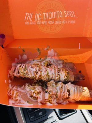 2 beef Taquitos Total: $6.50