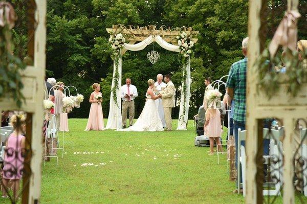 Our Outdoor Venue Sets On Top Of A Countryside Hill Top Surrounded By Beautiful Trees.