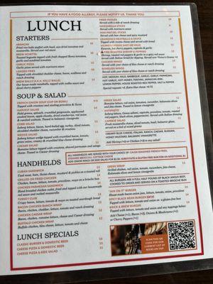 New lunch menu. No more Panini or French Dip!