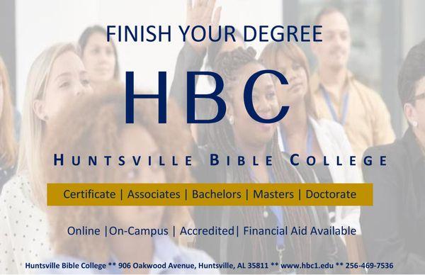 FINISH YOUR DEGREE AT HBC