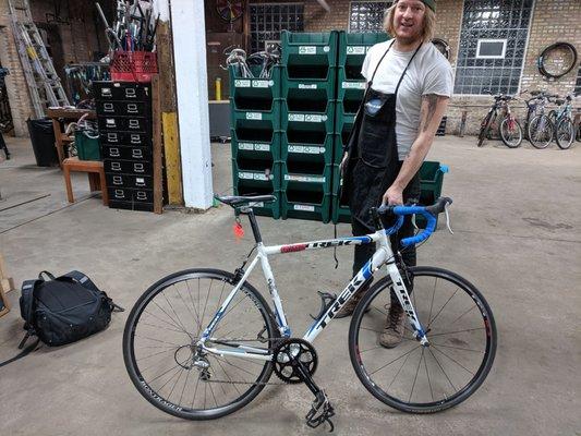 Handsome Mark helping me out with my bike