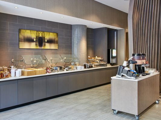 Fuel your day with delicious options from our free breakfast buffet