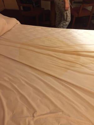 pee stains on sheets ....