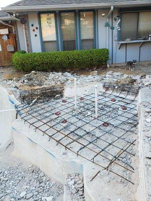 new steel being formed for a add on beach entry