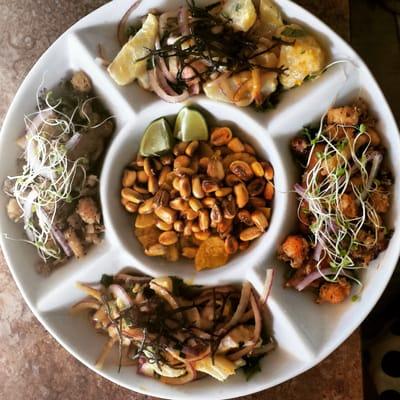 Mix Ceviche, Fried Baby Lobster, Octopus, Shrimp Combo