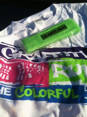 SWAG from the race.. A headband and shirt