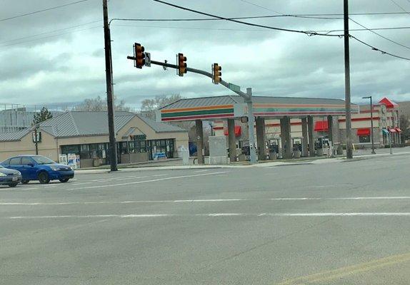 The northeast corner of 7-Eleven.  123rd south on 700 east