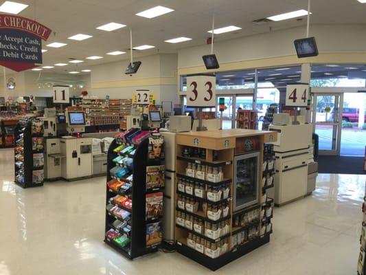 One cash-register and all four self-checkouts are closed...