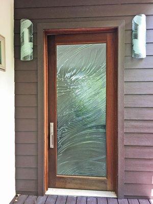 Entry door and light fixtures