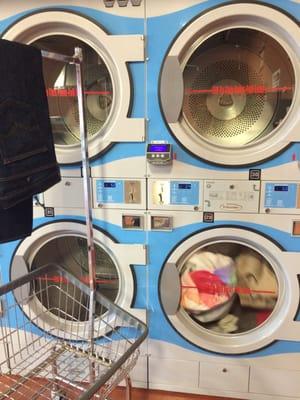 Electrolux dryers! $1.50 to dry, $2.50 to wash ($.50 off on Wednesdays!)