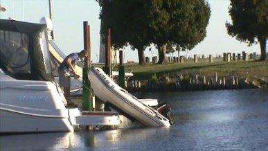 Step 2 Winch your dinghy straight up the ProDav System.