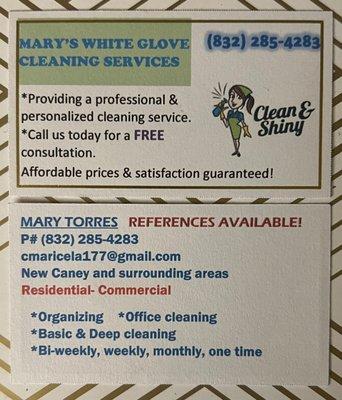 Mary's White Glove Cleaning Services