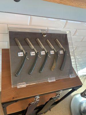 Straight Razors on display