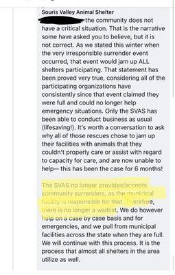 SVAS replying to a comment on their Facebook page