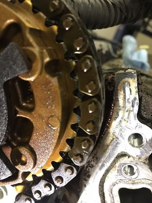 GM 3.6L engine timing chain stretched, causing a check engine light and misfiring problems!