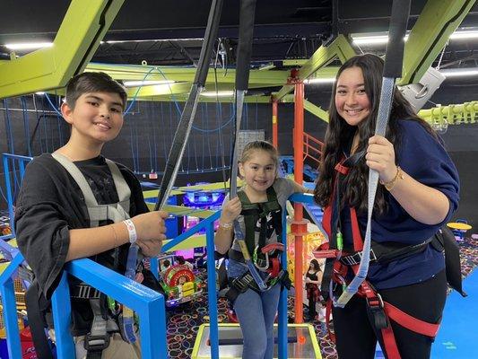 Kids on ropes course