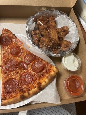 Pepperoni slice  Buffalo Wings