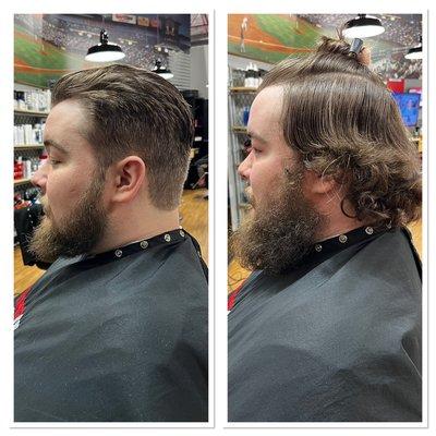 Men's haircut before and after