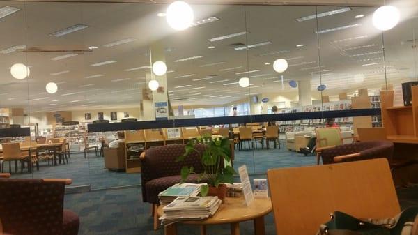 View from inside the "fish bowl" Reading Room